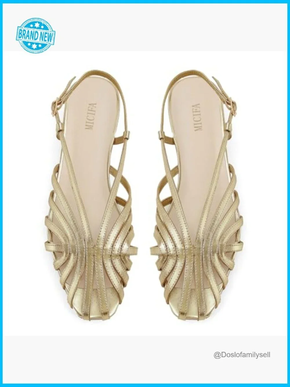 Slingback Flat Sandals Round Toe Low Heel Buckle Strap Slip On Chic Summer